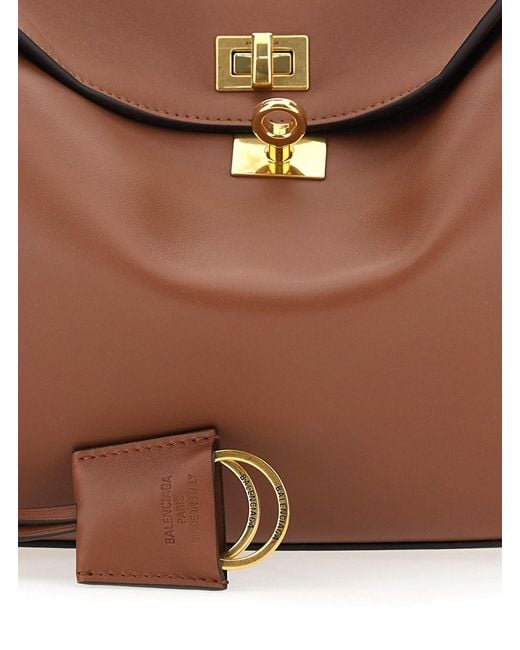 Balenciaga Brown Rodeo Top Handle Small Natural Smooth Calf