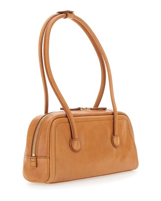 MARGE SHERWOOD Brown 'Soft Boston Ew' Shoulder Bag With Two Top Handles