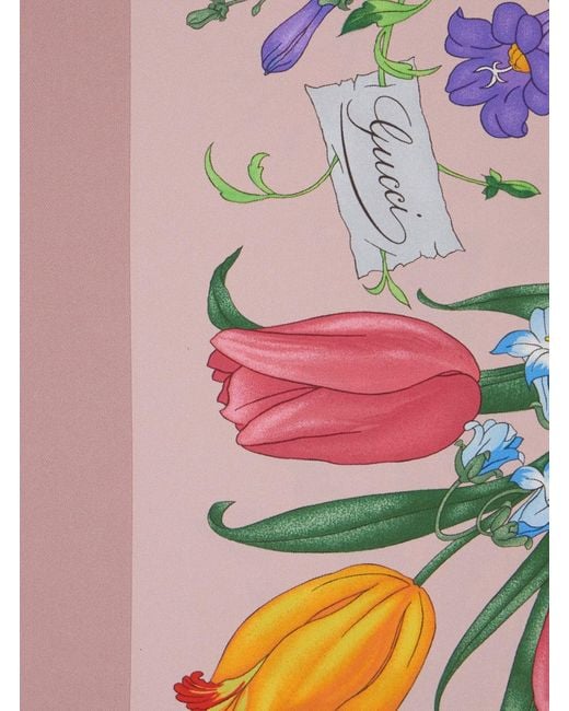 Gucci Pink Scarf Silk Twill