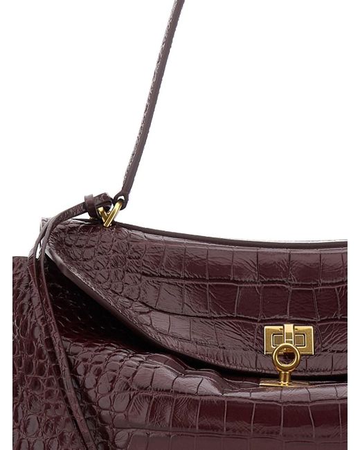Balenciaga Purple 'Rodeo' Handbag With Removable Shoulder Strap