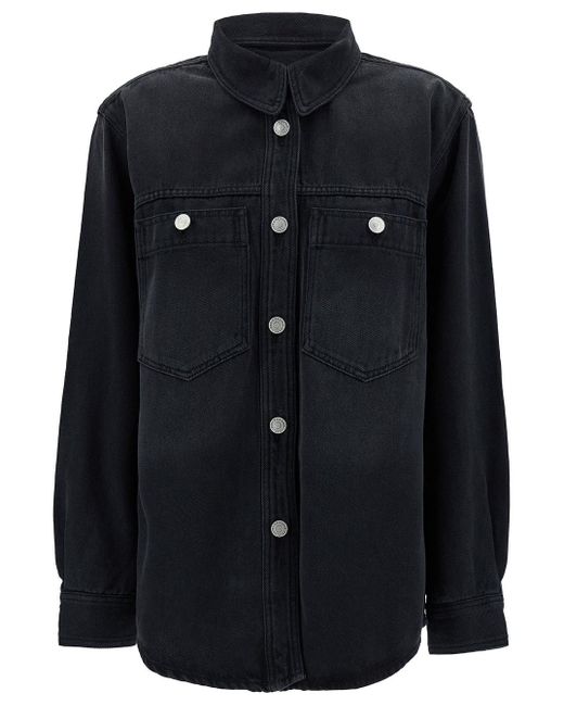 Isabel Marant Black Shirt With Branded Buttons