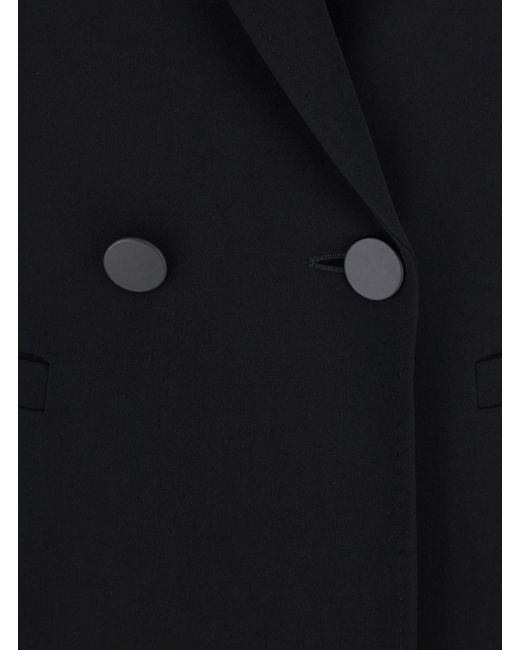 Gilet Lungo 'Zena' Smanicato Doppiopetto Con Revers Cla di Max Mara in Black