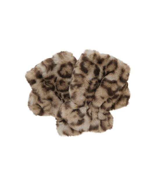 Apparis Brown Ariel Leopard Fingerless Gloves With Leopard Print And Soft Fa