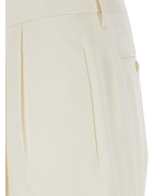 Lardini White Tailored Trousers With Double Pence for men