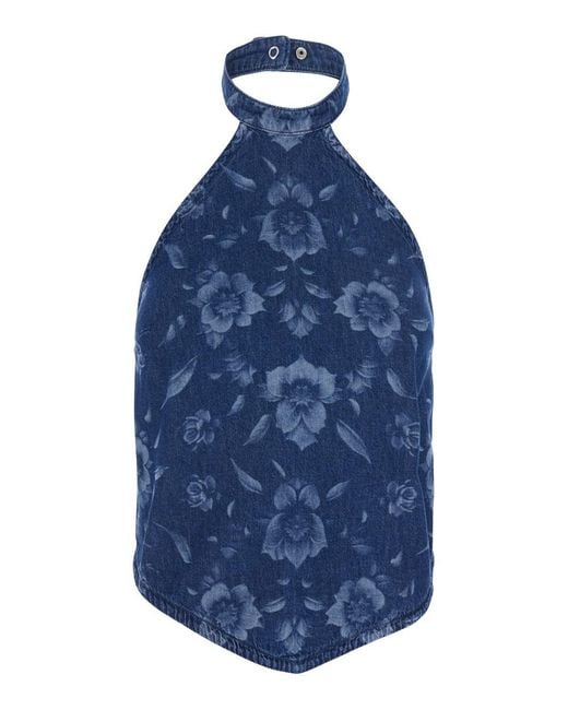 Pinko Blue Top Urlo Light Denim