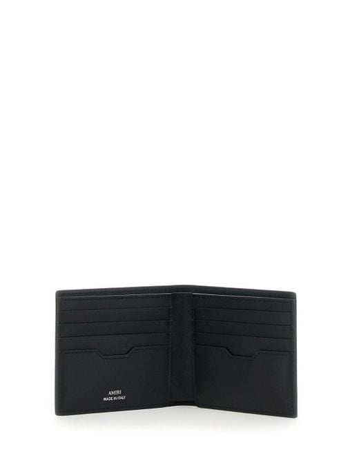 Amiri Black Bi-Fold Wallwt With Logo Lettering On The Front for men