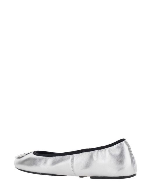 Tory Burch White Ballet Flats Leather