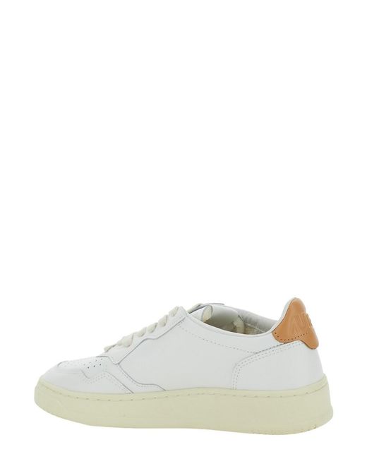 Autry White Low Top Sneakers With Logo Patch