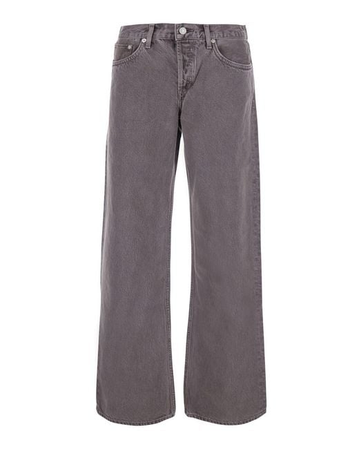 Agolde Gray Jeans Low Rise Loose With 100% Cotton