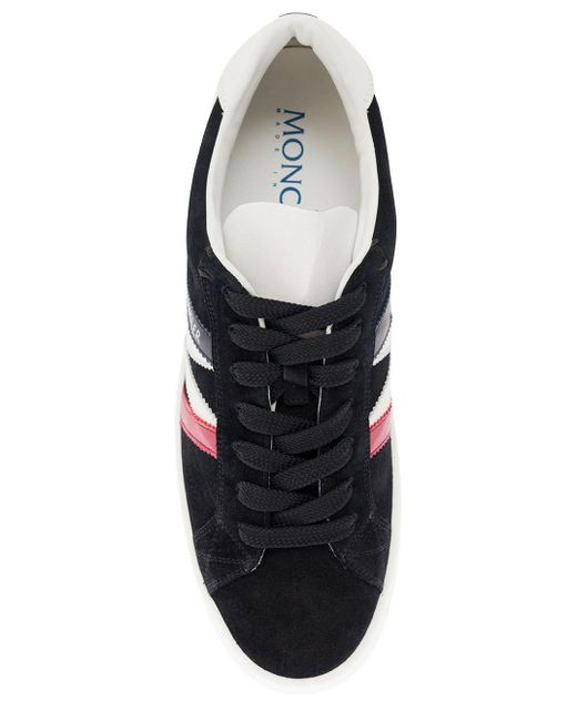 Moncler Black 'Monaco' Low Top Sneakers With Logo Detail for men