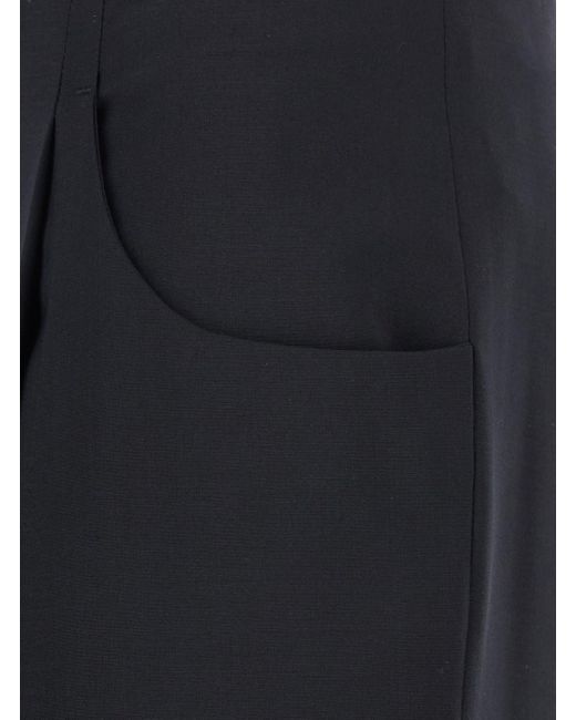 Fendi Black Pants With Front Pences And Wide Leg