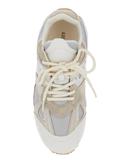 Axel Arigato White 'Slow Runner' And Sneaker With Mesh Inserts And Grooved Sole