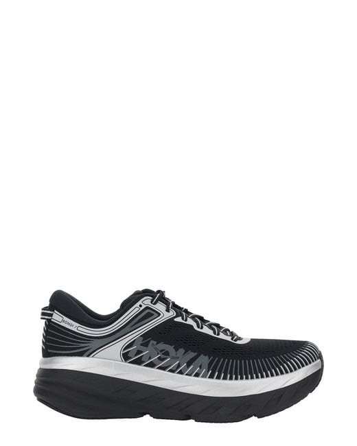 Hoka One One White Sneaker M Bondi 7 Low Top With Logo On The Tongue And Perforated Design