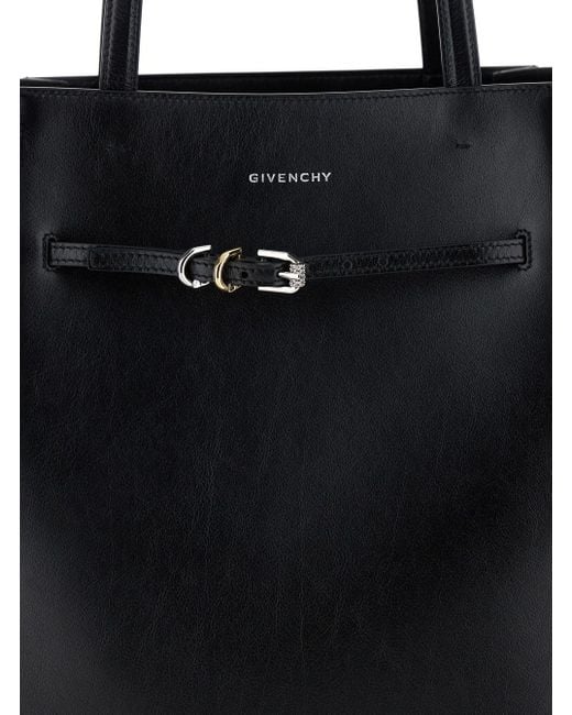 Givenchy Black 'Voyou Medium' Tote Bag With Belt Detail