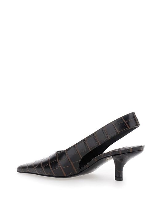 Totême Black Slingback Pumps With Kitten Heel