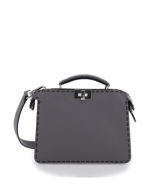 Fendi Black 'Peekaboo Iseeu Small' Handbag With Macro Top-Stitching In for men