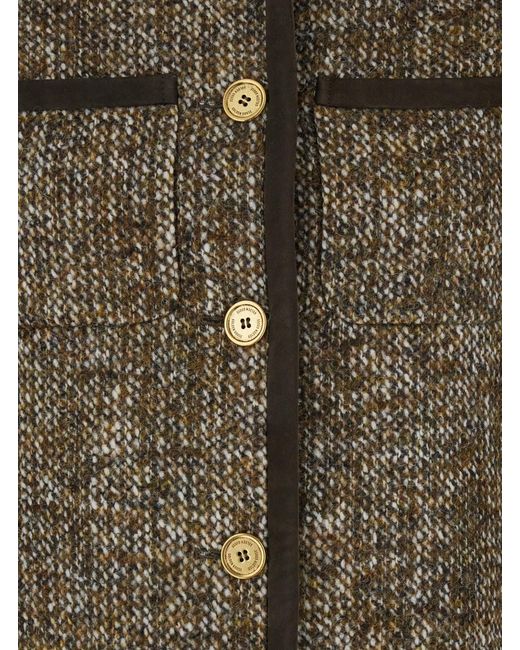 Golden Goose Deluxe Brand Green Crew Neck Jacket With Front Patch Pockets