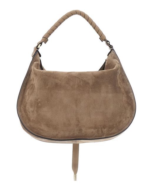 Chloé Brown Chloã 'Marcie Medium' Shoulder Bag With Logo Lettering On The Front