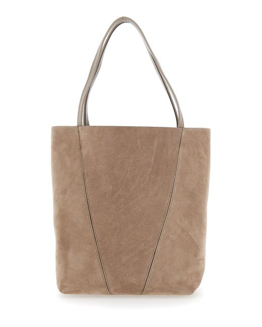 Chloé Natural 'Spin' Shoulder Bag With Chain-Link Detail With Logo Charm