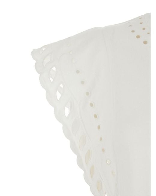 Isabel Marant White Classic Round Neck T-Shirt With Lightweight Fabric