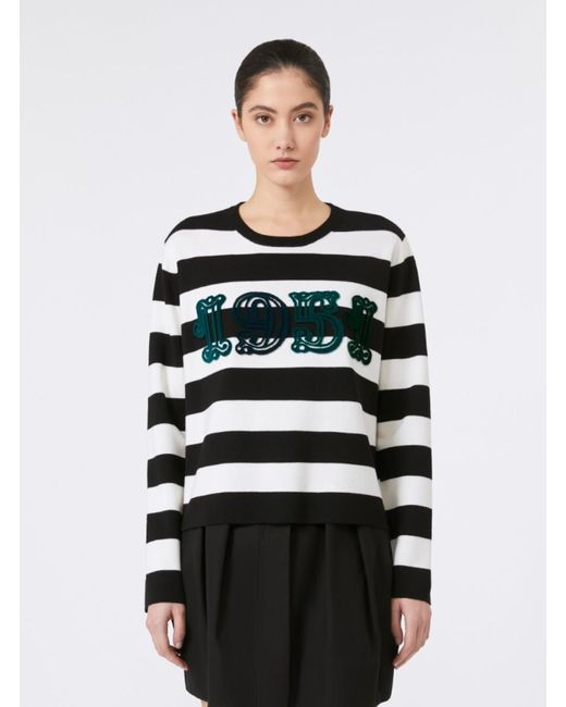 Max Mara Black 'Viterbo' And Crewneck Sweater With Embroidery On