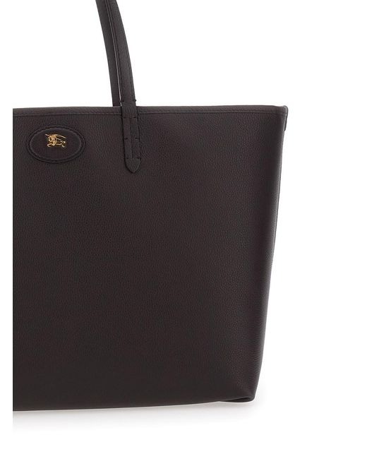 Burberry Black Reversible Tote Bag With Ekd Patch On The Front