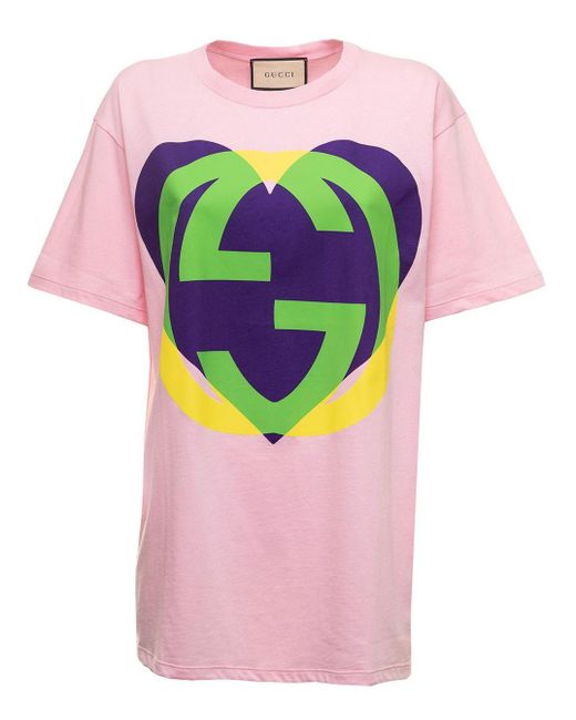 Gucci 'g Loved' T-shirt In Pink Cotton Woman