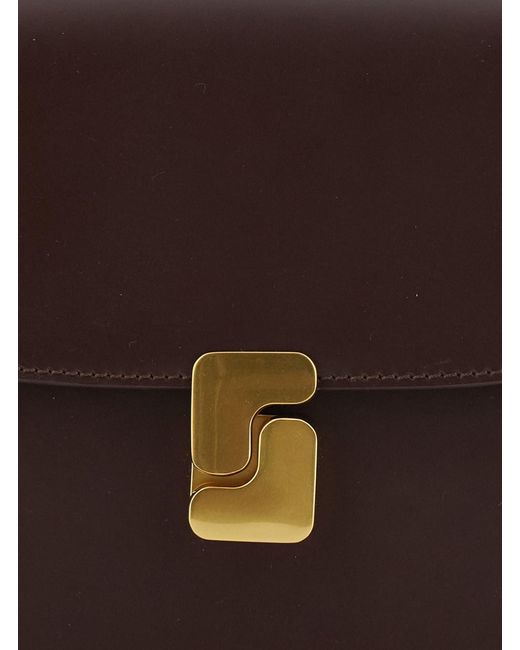 Soeur Brown 'Bellissima Mini' Crossbody Bag With Logo Plate On The Fro