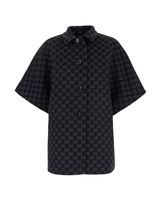 Gucci Black Reversible Cape With Pointed Collar