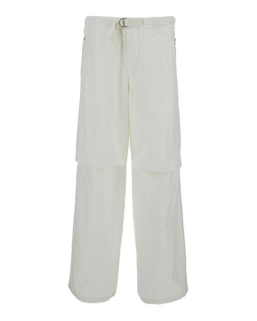 Jil Sander White Cargo Pants In Cotton Man for men