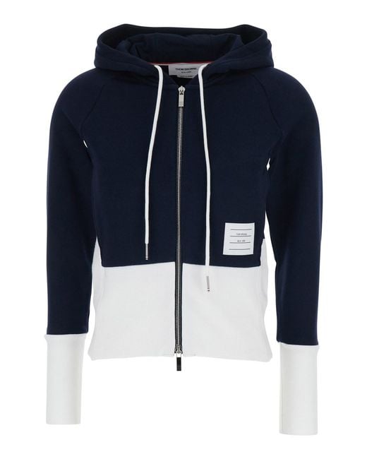 Thom Browne Blue And Sweatshirt 4Bar Logo On The Side And Color Block Design