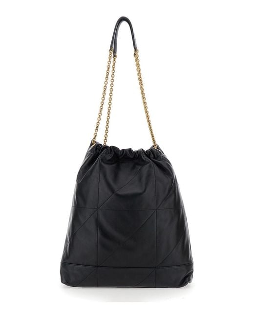 Saint Laurent Black Crossbody Bag 'Jamie' With Two Top Handles With Chain And Cassandre Plate On The Front