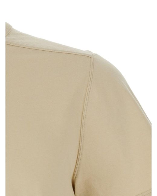 Rick Owens White Crew Neck T-Shirt With Tone On Tone Stitching for men