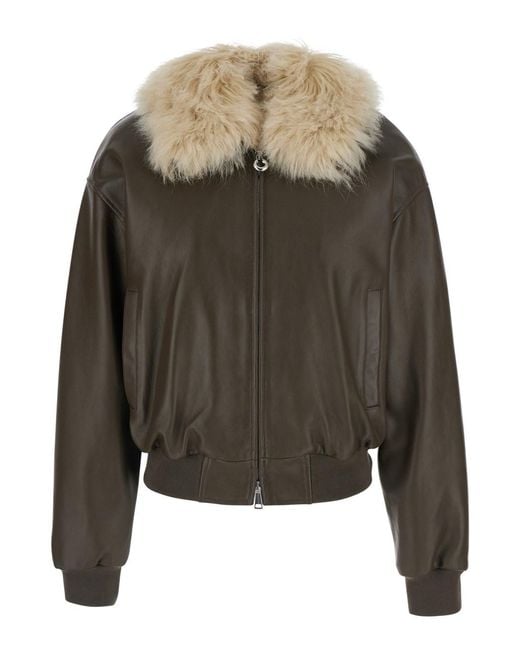 Grifoni Green Leather Bomber