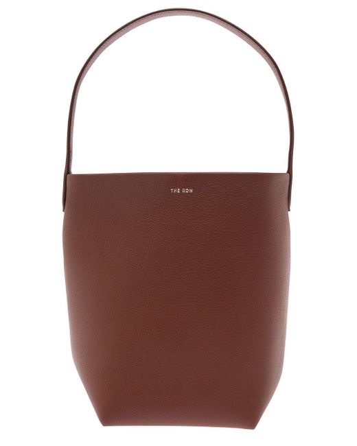 The Row Brown 'N/S Park Small' Shoulder Bag With Embossed Logo