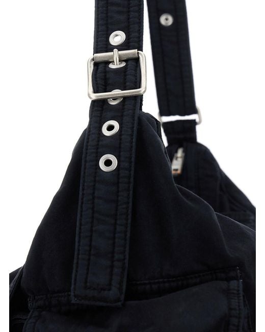 ERL Black Shoulder Bag With Adjustable Shoulder Strap for men