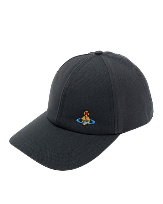 Vivienne Westwood Blue Baseball Cap With Orb Embroidery for men
