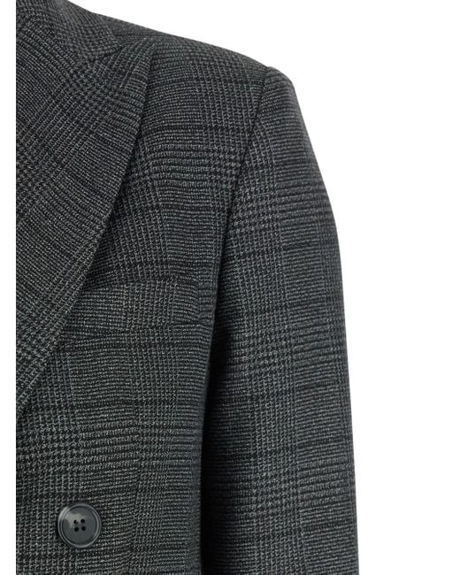 Giacca Doppiopetto Con Revers A Lancia E Motivo A Righe All-Over di Plain in Black