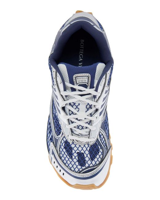 Bottega Veneta Blue 'Orbit' Low Top Sneakers With Logo Patch On The Tongue And Mesh Panels for men
