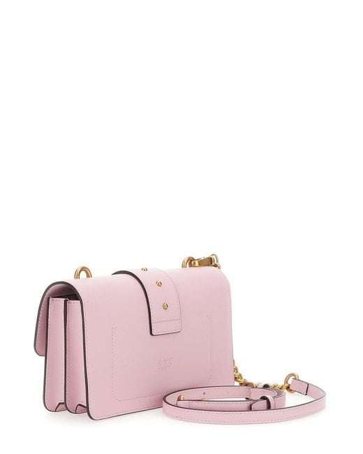 Pinko Pink 'Mini Love Bag Icon' Shoulder Bag With Logo Patch