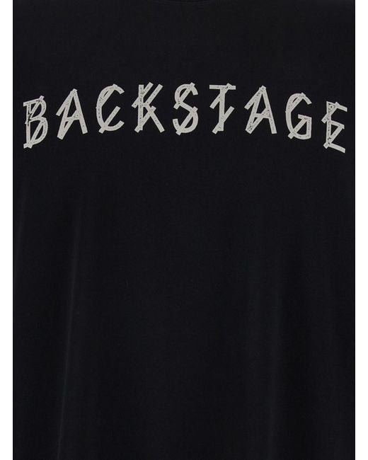 44 Label Group Black Crew Neck T-Shirt With Maxi Logo On Front And Bac for men