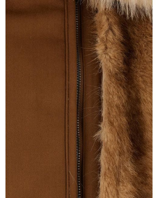 Urbancode Brown Bonded Zip Cincilla Is A Shearling With Zip Closure And Pock
