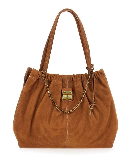 Marc Jacobs Brown 'The Tote' Shoulder Bag With Chain Detail And Drawst