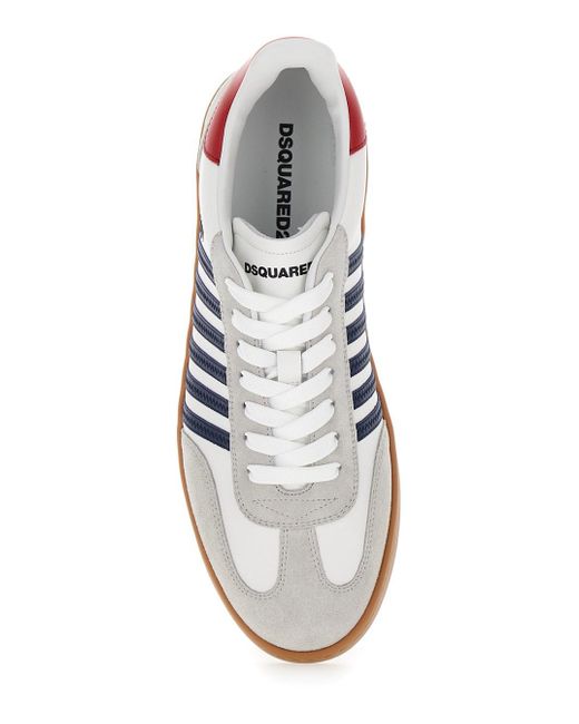 Sneaker Low Top Con Bande A Contrasto di DSquared² in White da Uomo