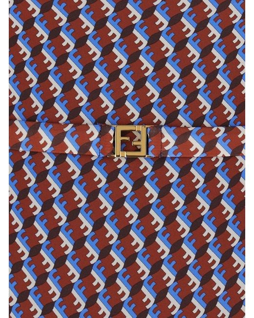 Fendi Purple One-Piece Swimsuit With All-Over Ff Motif And Ff Plate Belt
