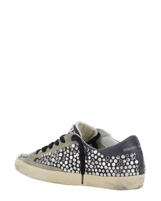 Golden Goose Deluxe Brand Gray Sneakers Super-Star With Nubuck Upper And Nubuck Sta