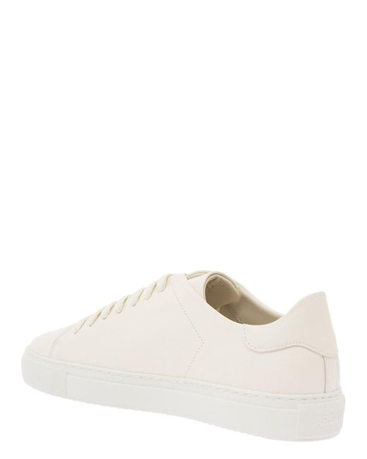 Axel Arigato 'clean 90' White Low Top Sneakers With Laminated Logo In Leather Man for men