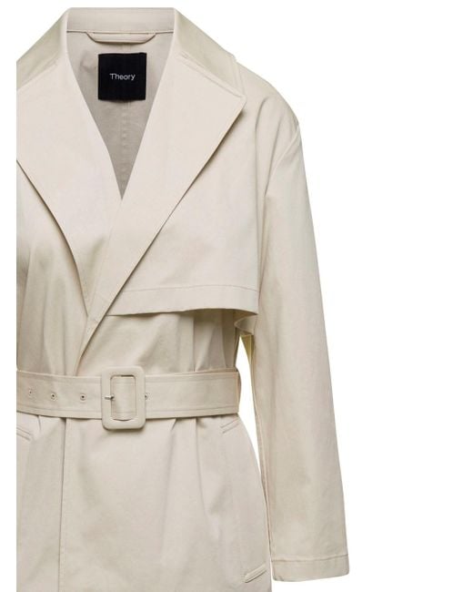 Theory Natural Double- Breasted Trench Coat