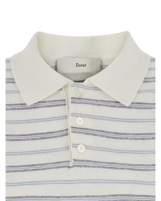 DUNST White Polo Linen Striped' With Linen And Cotton Stripes F