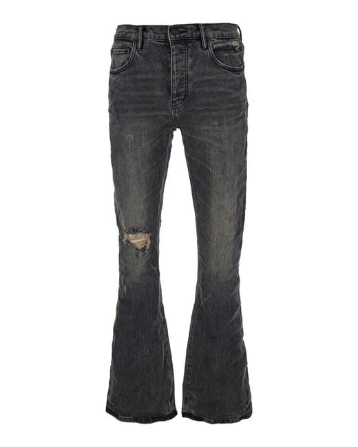Purple Brand Gray Brand Flared Jeans With Crinkled Effect for men